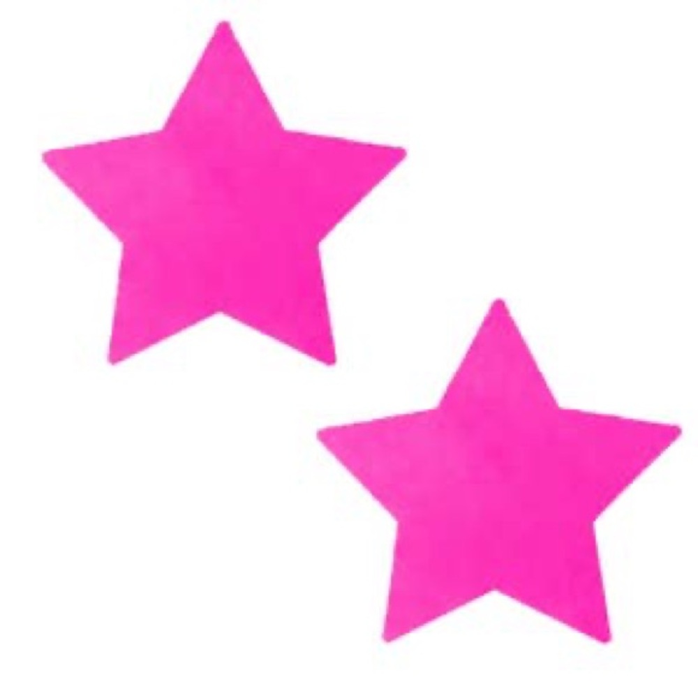 Festival Pasties! UV Black Light Glow Pink Star Nipple Covers